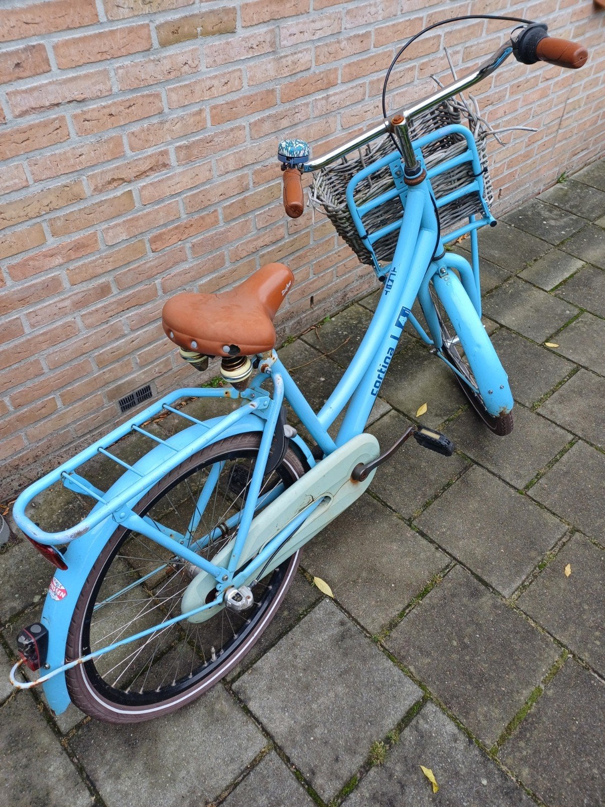 Cortina U4 Meisjesfiets 22 inch met mand en 3 versn., Terugtraprem, 22 inch, Gebruikt, Versnellingen