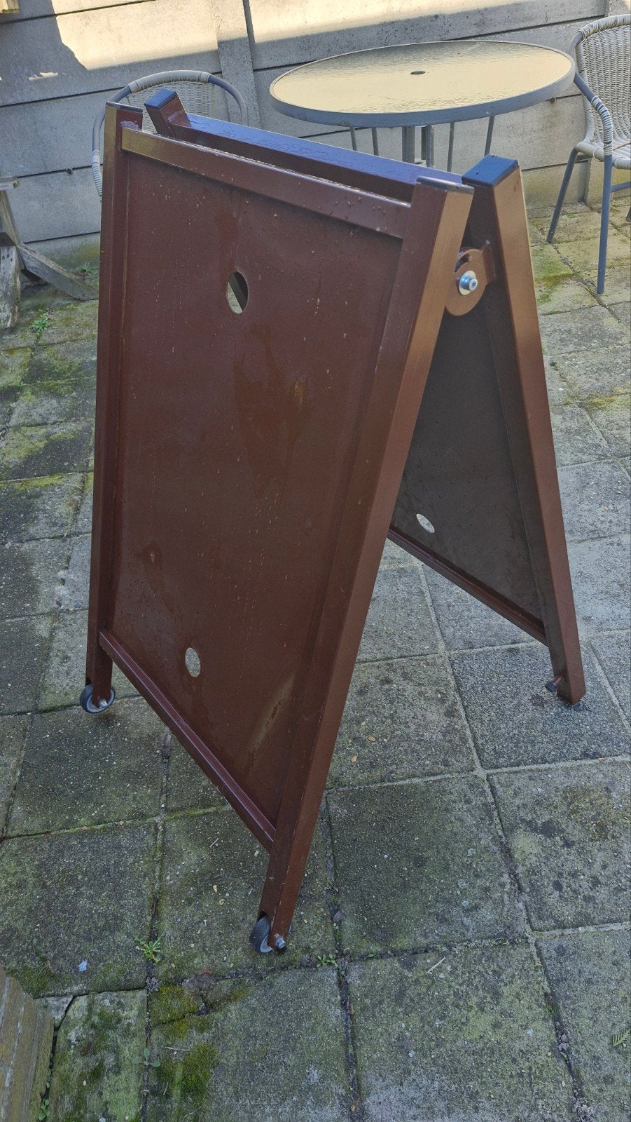 metalen stoepborden, Ophalen, Gebruikt, Reclamebord