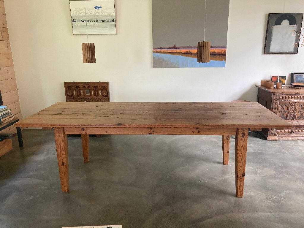 Grote houten 'boeren' eettafel, Ophalen, 200 cm of meer, 50 tot 100 cm, Vijf personen of meer