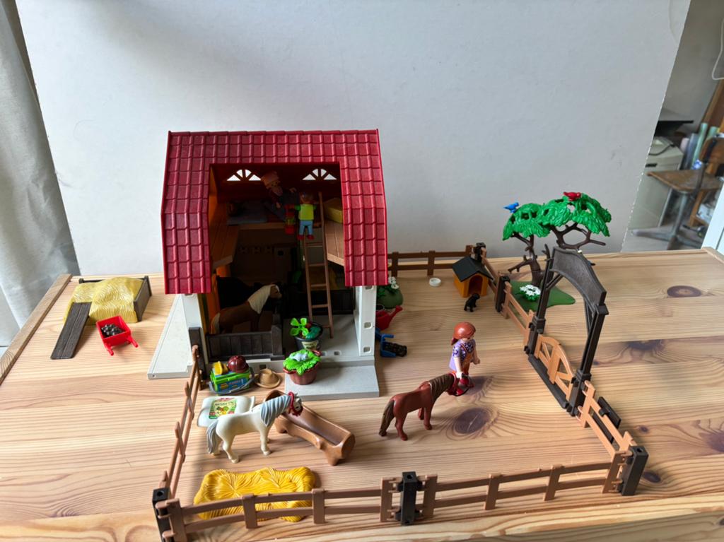 Playmobil boerderij met extra paarden en poezenset, Verzamelen, Speelgoed, Ophalen, Gebruikt