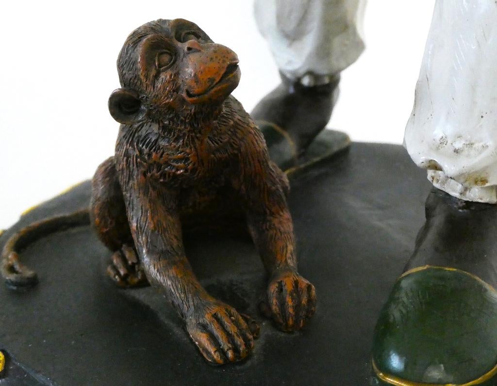 Blackamoor beeld / oriëntaalse man met vaas aapje druiven, Ophalen of Verzenden