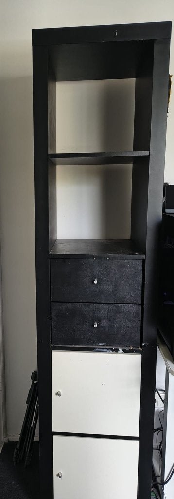 IKEA KALLAX kast - 5 vakken, met deurtjes en lades, Ophalen, Minder dan 50 cm, Gebruikt, 1 of 2 laden