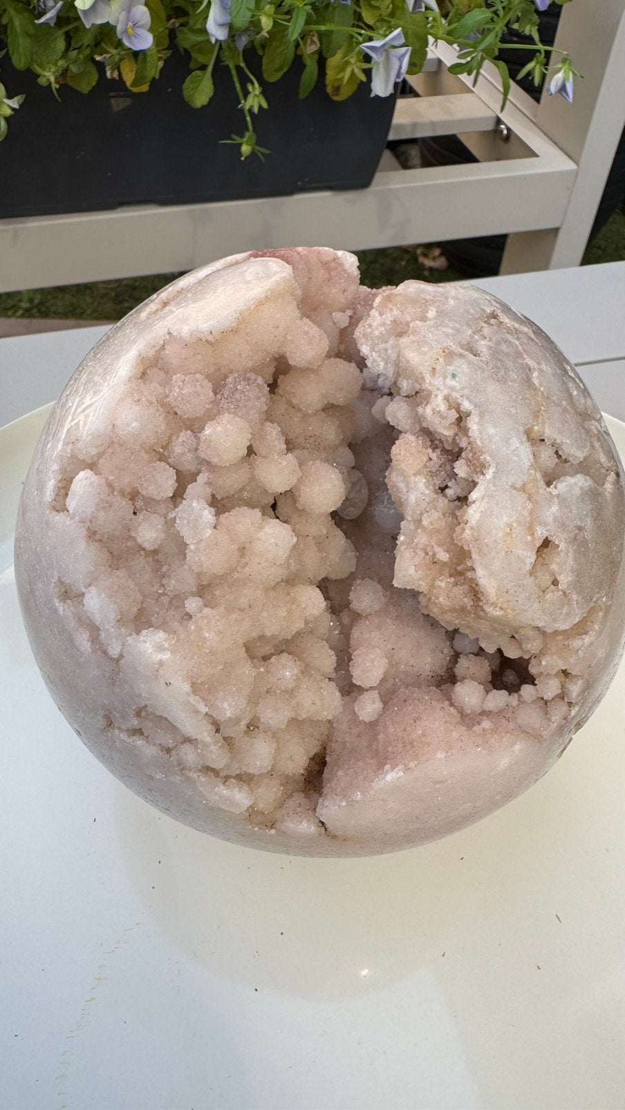 Grote  roze amethisy bol sphere 3800 gram, Ophalen of Verzenden