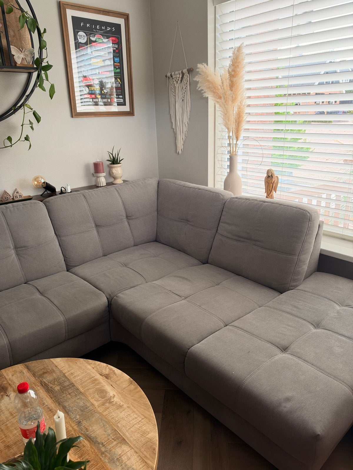 Grijze Hoekbank  - Comfortabel en Ruim, Ophalen, 250 tot 300 cm, Gebruikt, 125 tot 150 cm