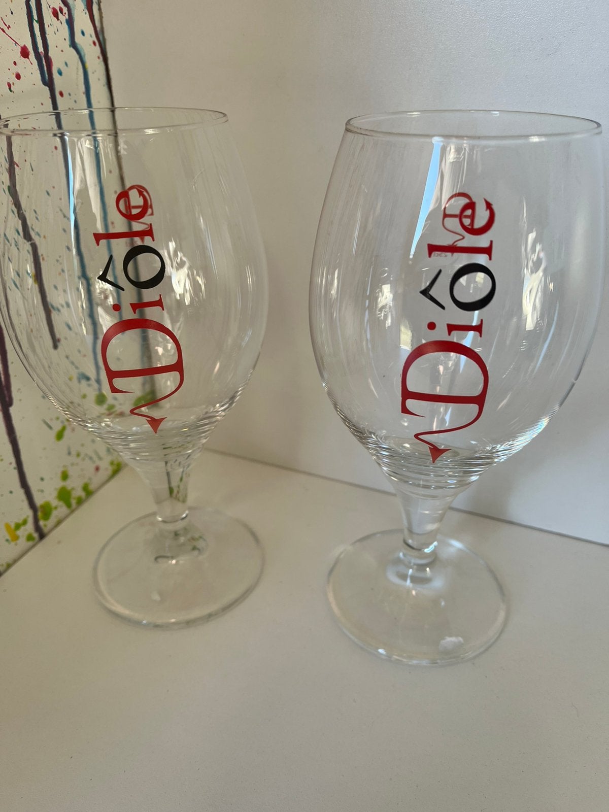Diôle bierglazen set van 2 glazen, Ophalen of Verzenden, Nieuw, Glas of Glazen, Overige merken