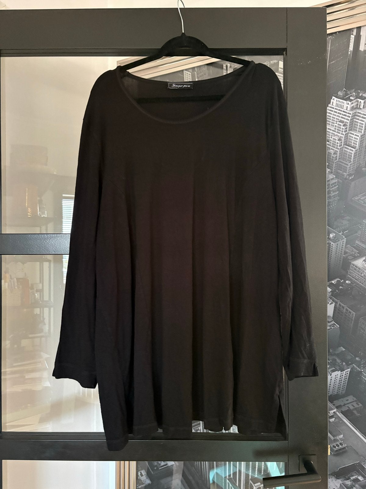 Sempre Piu zwarte top - maat 54, Kleding | Dames, Ophalen of Verzenden, Zo goed als nieuw, Zwart, Shirt of Top