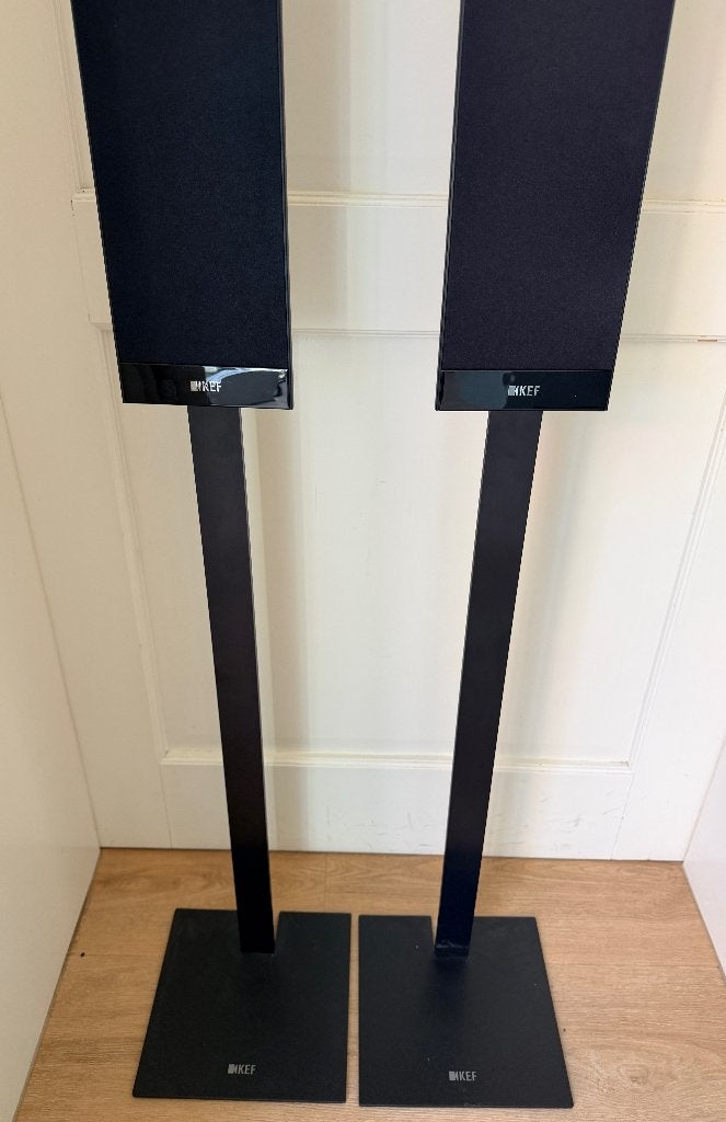 KEF T301 set COMPLEET | Hoge + Lage Standaards & Muurbeugels, Gebruikt, 120 tot 150 watt, Speakerset, KEF