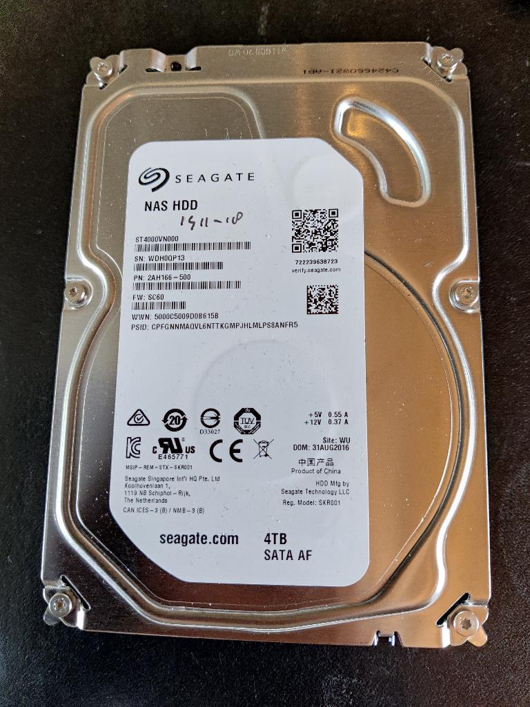 Seagate NAS HDD 4 TB - ST4000VN000 [HDD-1411]  15-5, Intern, Ophalen of Verzenden, Desktop, SATA