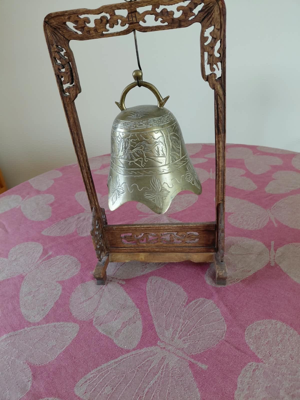bel op houten standaard, Antiek en Kunst, Ophalen of Verzenden