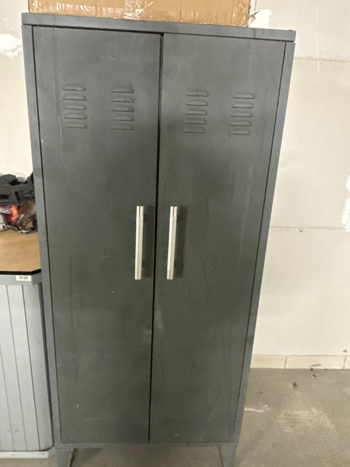 Metalen kledingkast/locker - Grijs, Ophalen, Gebruikt