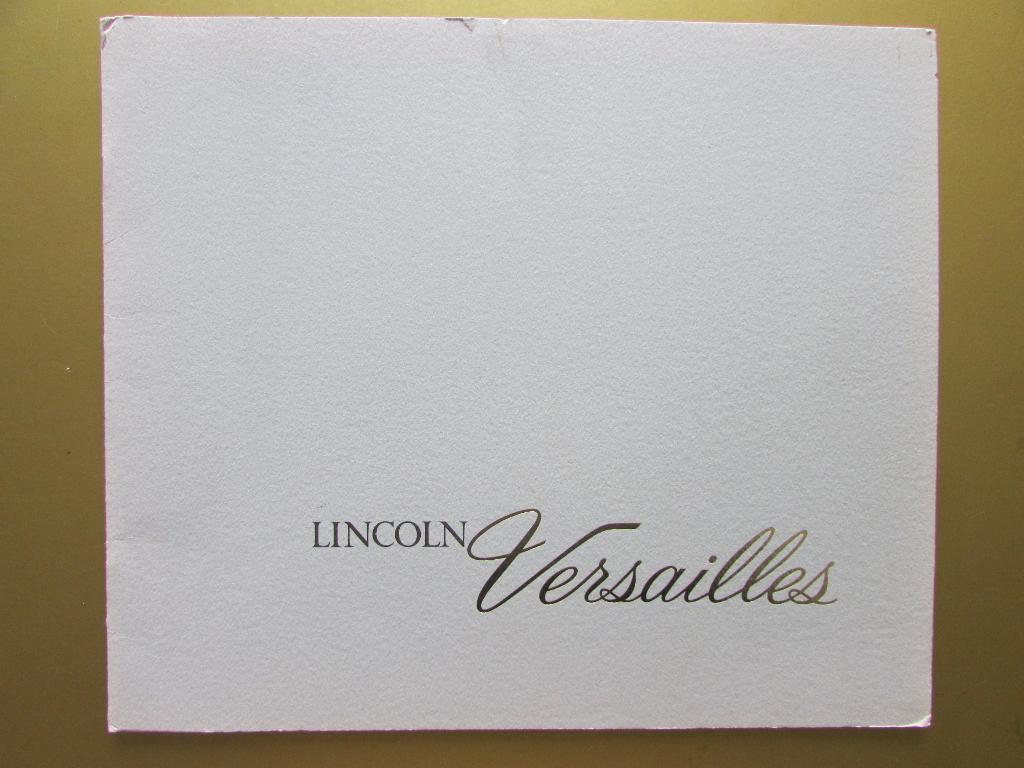 1978 Lincoln Versailles prestige brochure, Engels, Ophalen of Verzenden, Zo goed als nieuw, Overige merken