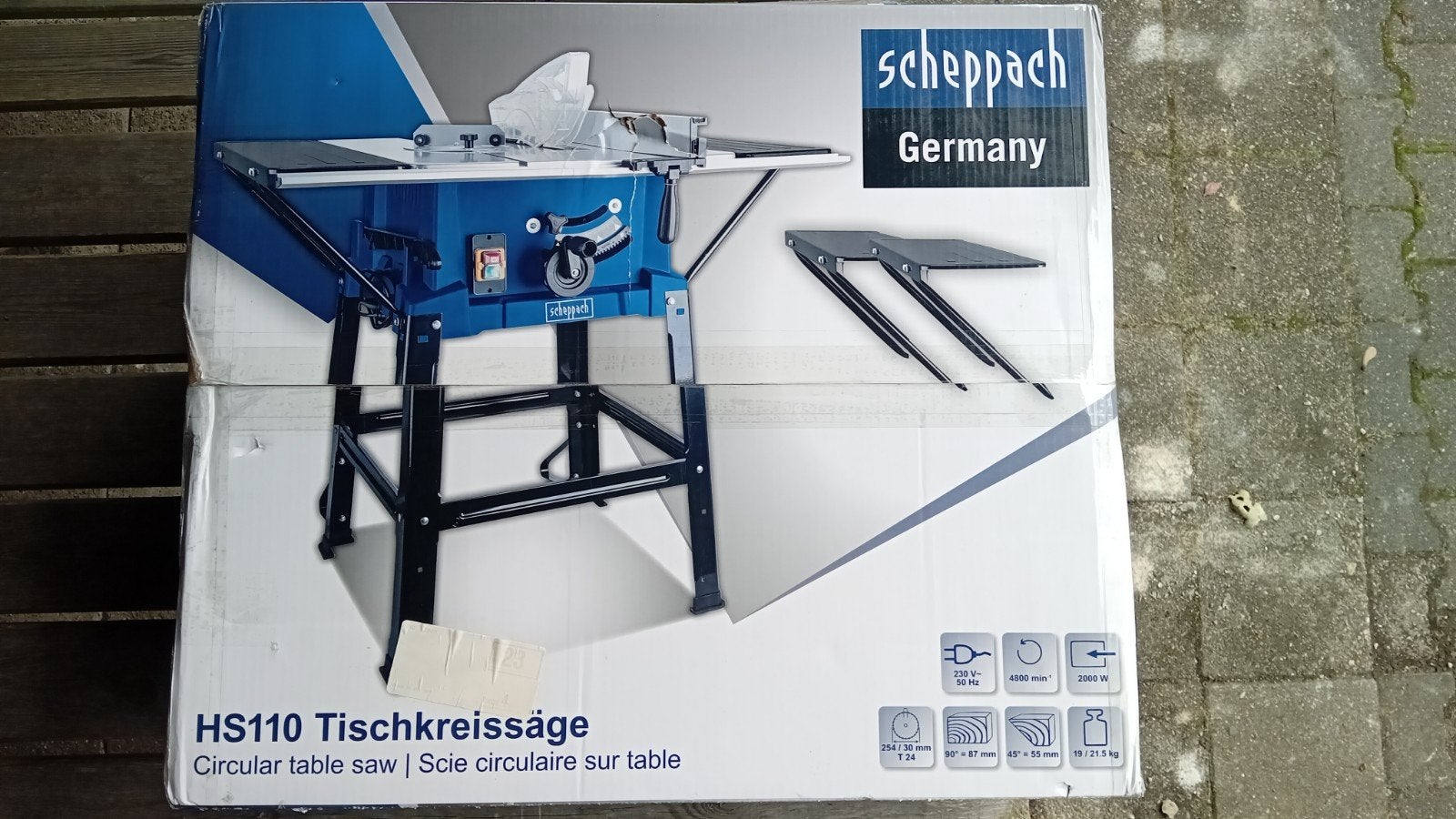 Scheppach HS110 Tafelcirkelzaag 2000W - Nieuw in doos, Ophalen, Cirkelzaag, Nieuw, 1200 watt of meer