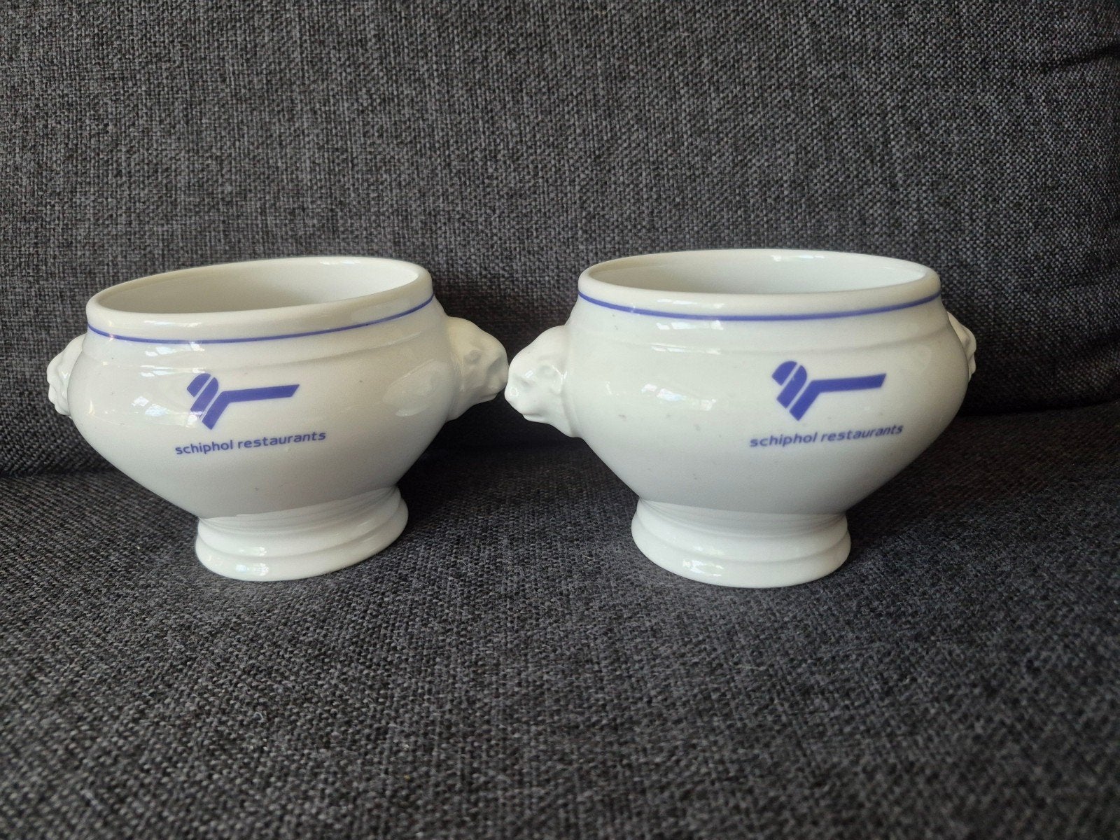 Vintage 'Schiphol Restaurants' Soepkommen 2x, Ophalen of Verzenden