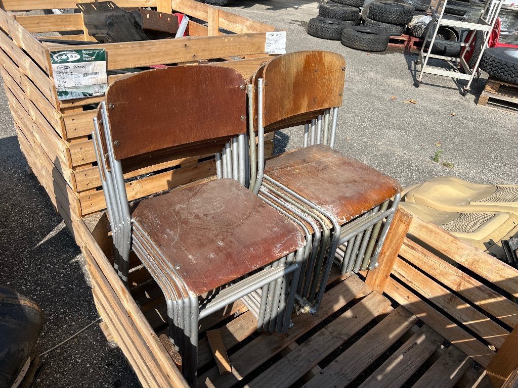 Vintage schoolstoelen 10x, Ophalen, Old scool, Gebruikt, Bruin