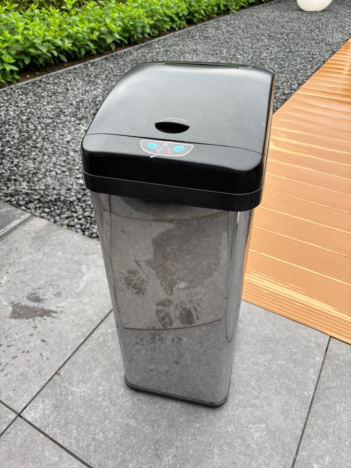 RVS prullenbak 60 liter, 40 liter of meer, Ophalen, Rvs, 50 tot 75 cm