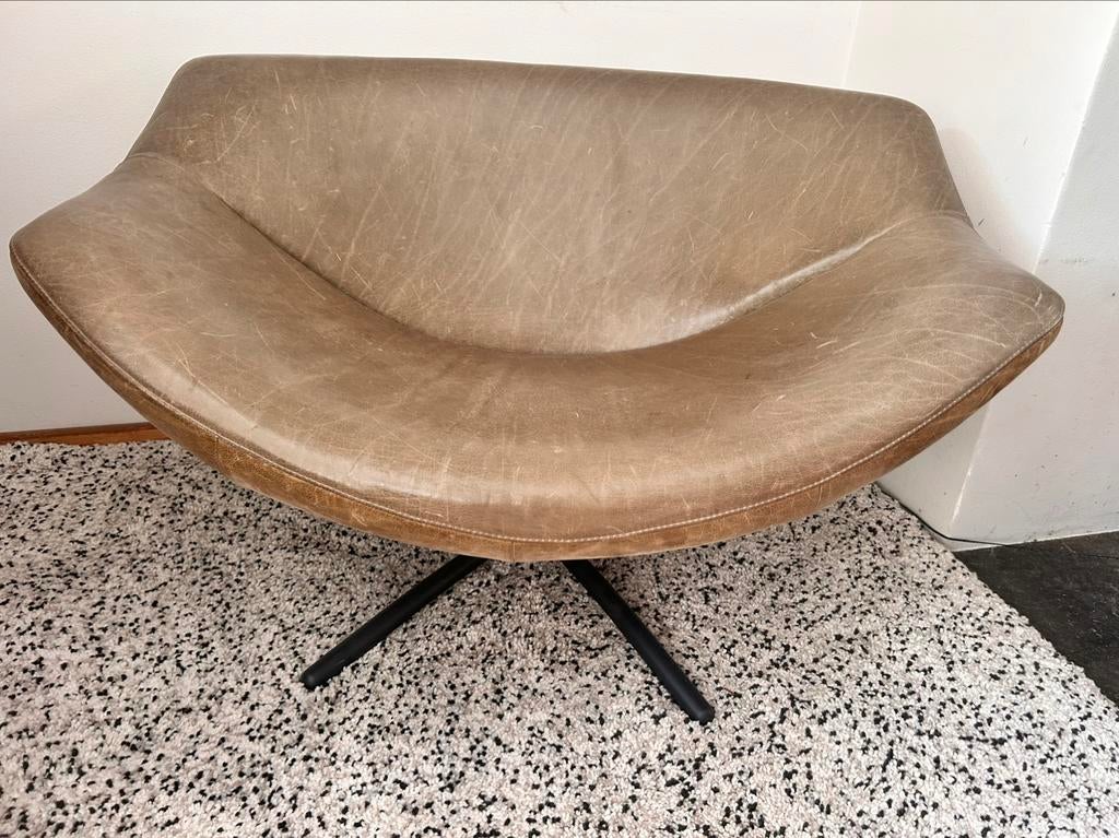 Design stoel Gigi gerard van den berg leer, Ophalen, Zo goed als nieuw, 50 tot 75 cm, Leer