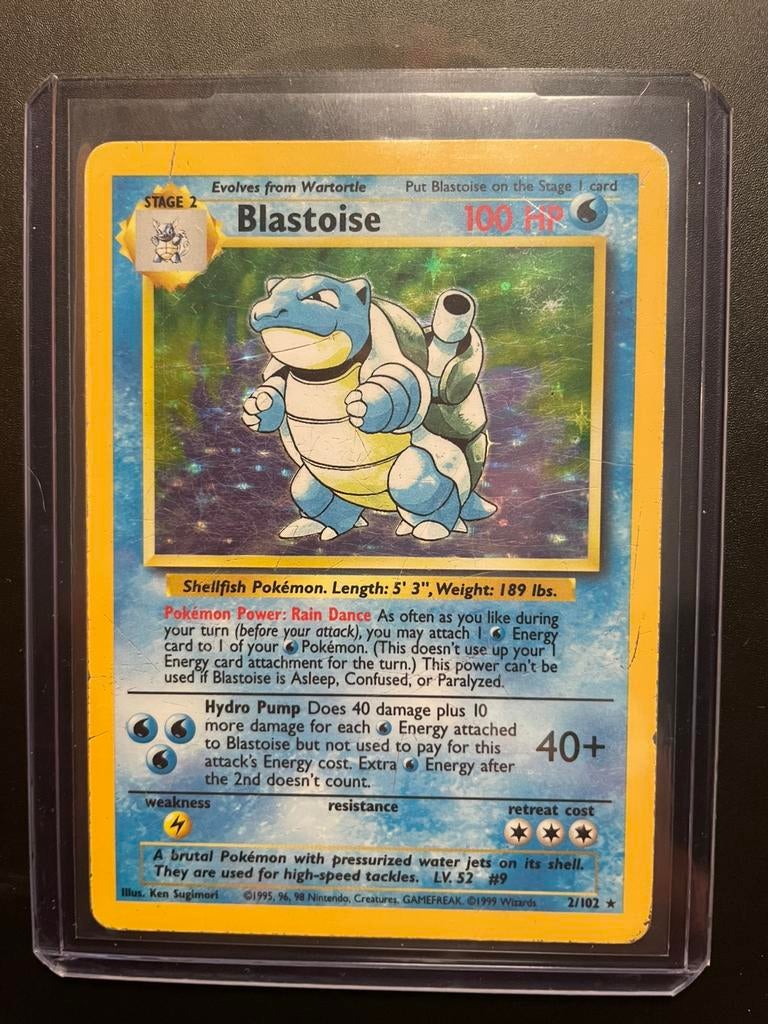 Blastoise Holo Base-Set 2/102, Hobby en Vrije tijd, Verzamelkaartspellen | Pokémon, Ophalen of Verzenden, Zo goed als nieuw