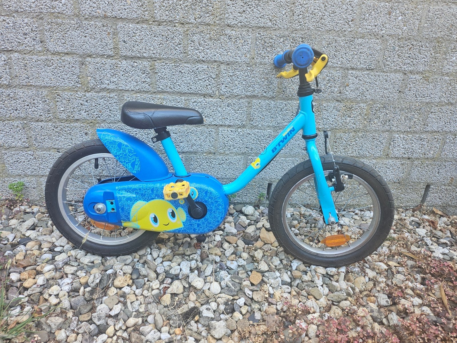 B'Twin kinderfiets 14 inch, blauw, Ophalen, Velgrem, B'Twin, 16 tot 20 inch