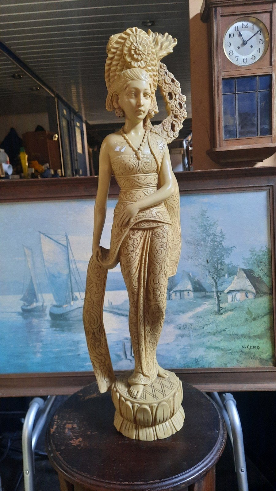 Decoratief beeld van een Balinese danseres, Antiek en Kunst, Kunst | Beelden en Houtsnijwerken, Ophalen of Verzenden, 20 - 50 cm