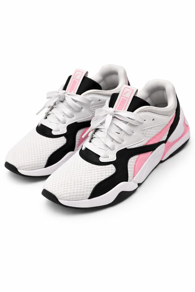 Puma Nova 90's Bloc sneakers - wit/zwart/roze - mt 38.5, Ophalen, Gedragen, Wit, Sneakers of Gympen