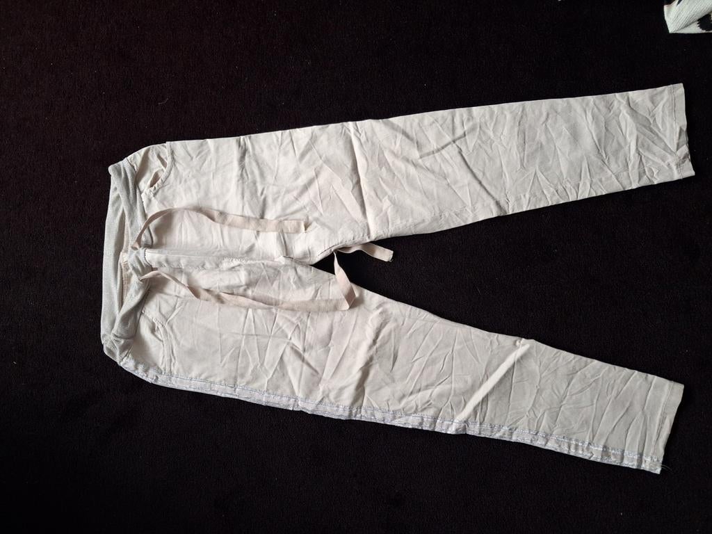 Broek met aantrekband, off white, mt L, Ophalen of Verzenden, Zo goed als nieuw, Wit, Lang