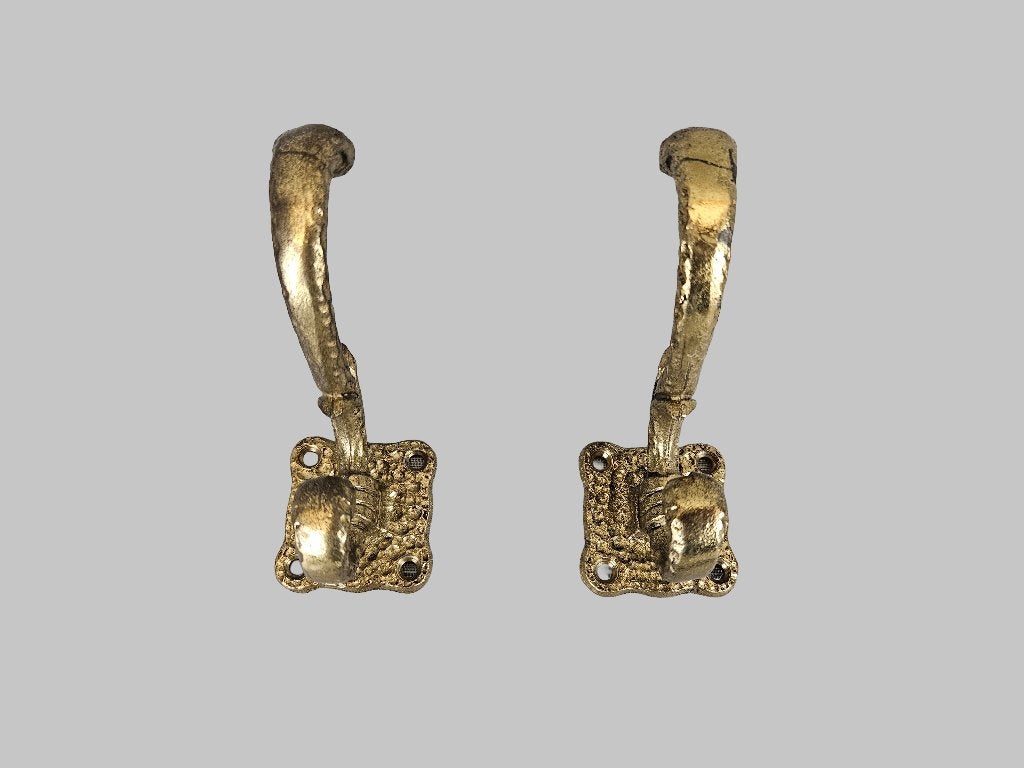 Setje zware antieke Kapstokhaken 2x ( Lot nr. 6), Wandkapstok, Ophalen of Verzenden, Zo goed als nieuw, Minder dan 100 cm