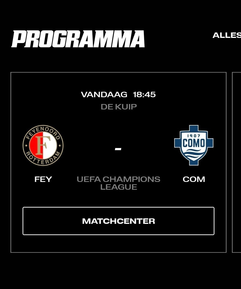 Ticket feyenoord como, Tickets en Kaartjes