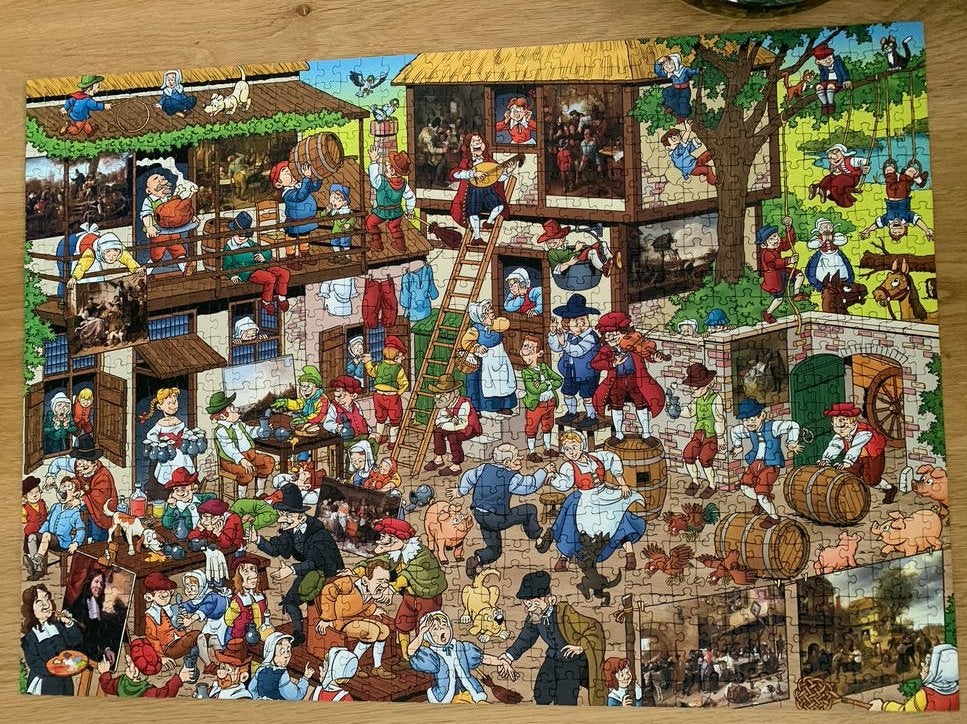 Puzzel That's life Jan Steen 1000 stukjes, Ophalen of Verzenden, 500 t/m 1500 stukjes, Zo goed als nieuw