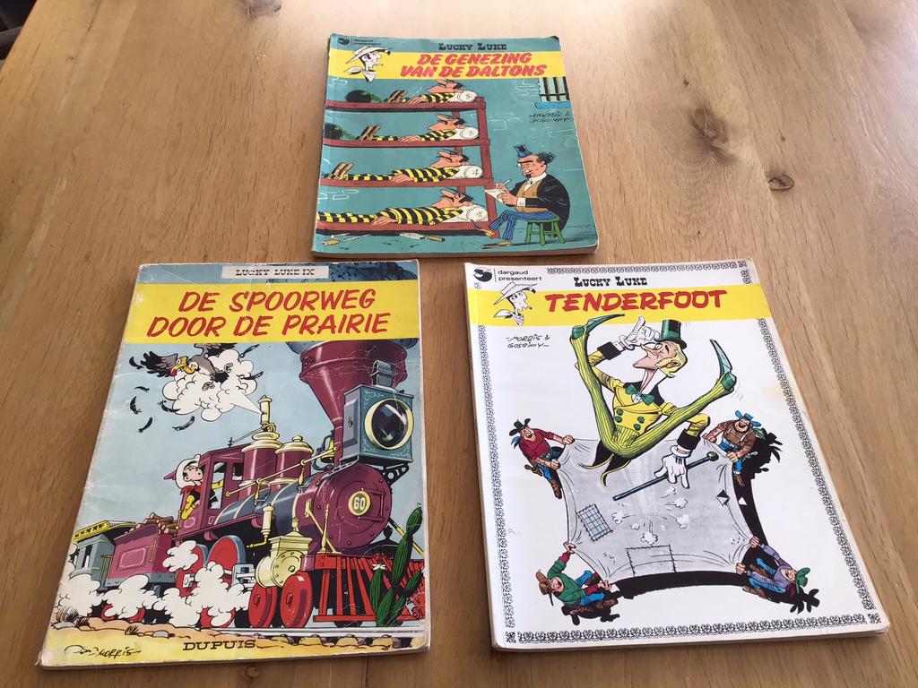 Lucky luke stripbladen, 3 stuks, uit de 70tiger jaren, Boeken, Strips | Comics, Meerdere comics, Ophalen of Verzenden, Zo goed als nieuw