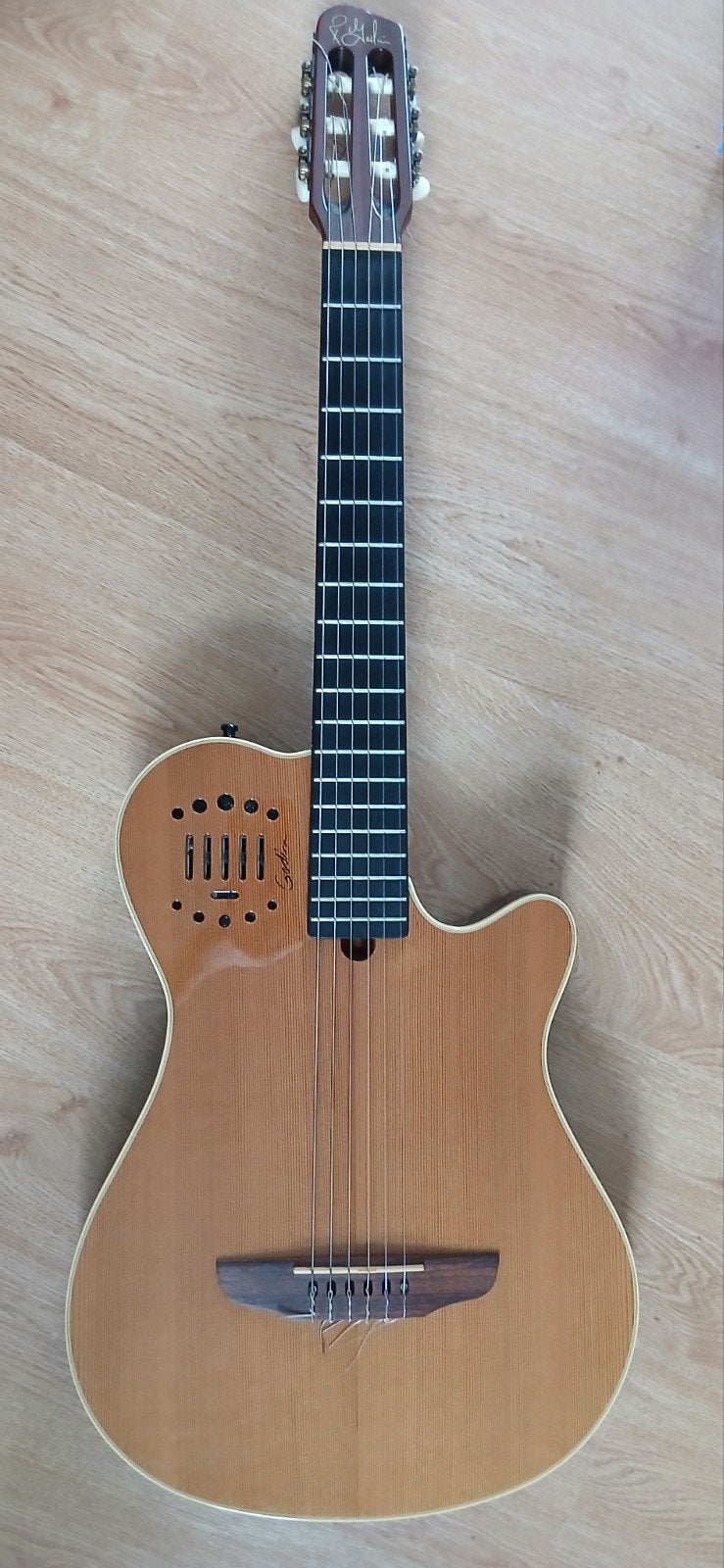 Godin Multiac Grand Concert Duet Ambiance Klassieke Gitaar, Ophalen, Gebruikt, Klassieke of Spaanse gitaar, Met (piezo-)element