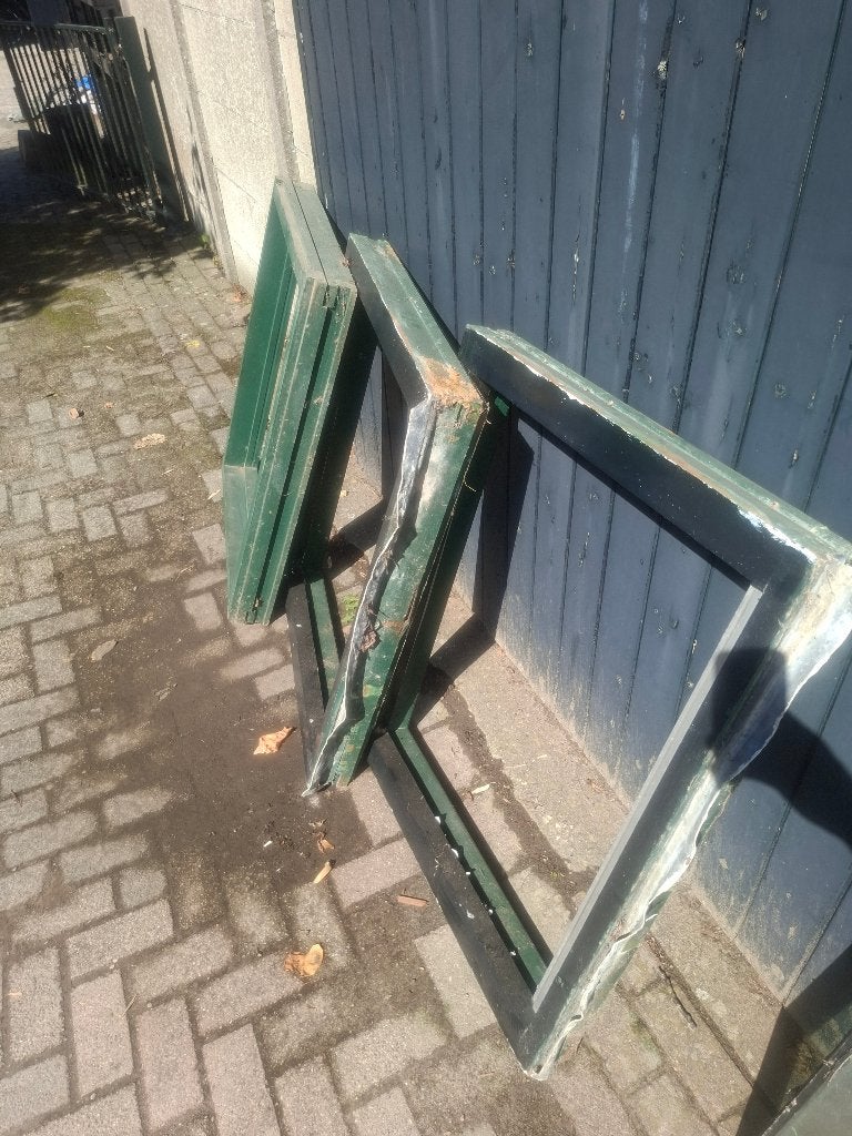 Hardhout kozijnen, Gebruikt, Raamkozijn, Inclusief glas, 75 tot 150 cm