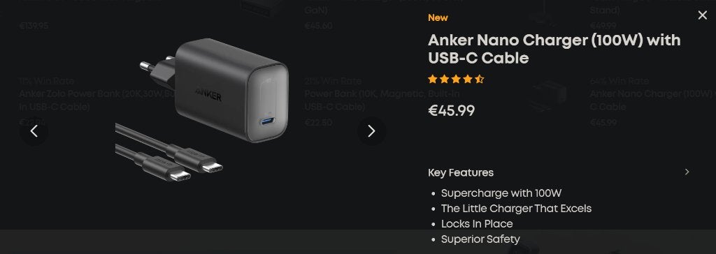 Nr.1 Anker 100 Watt Charger USB-C Laptop/Smartphone Nieuw!!!, Anker, USB-C, Adapter, Nieuw