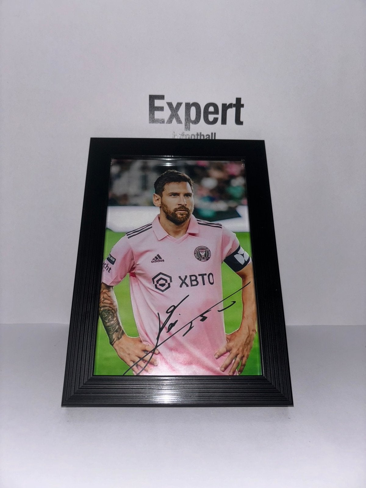 Messi gesigneerde foto ingelijst - inter miami, Verzamelen, Ophalen of Verzenden, Nieuw, Buitenlandse clubs, Spelerskaart