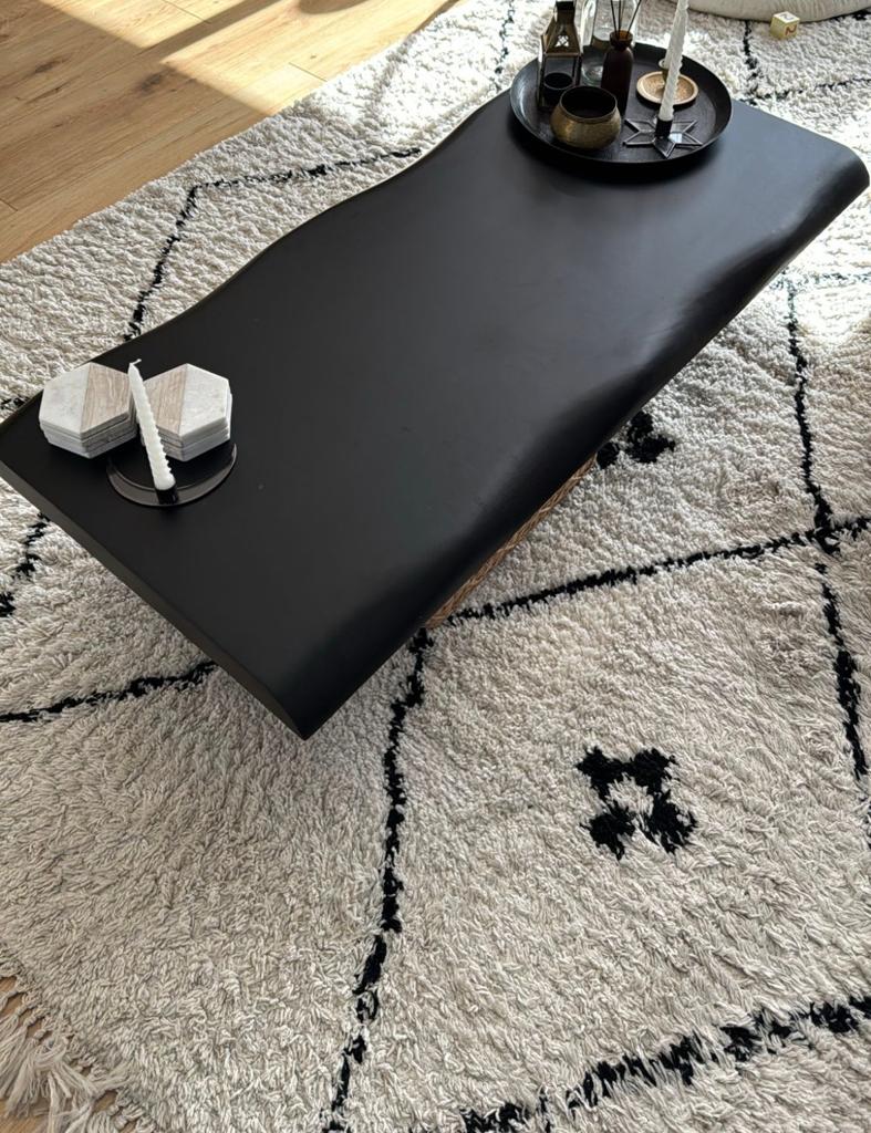 Modern Berber vloerkleed - Crème met zwart patroon, Ophalen, Zo goed als nieuw, 200 cm of meer, Crème