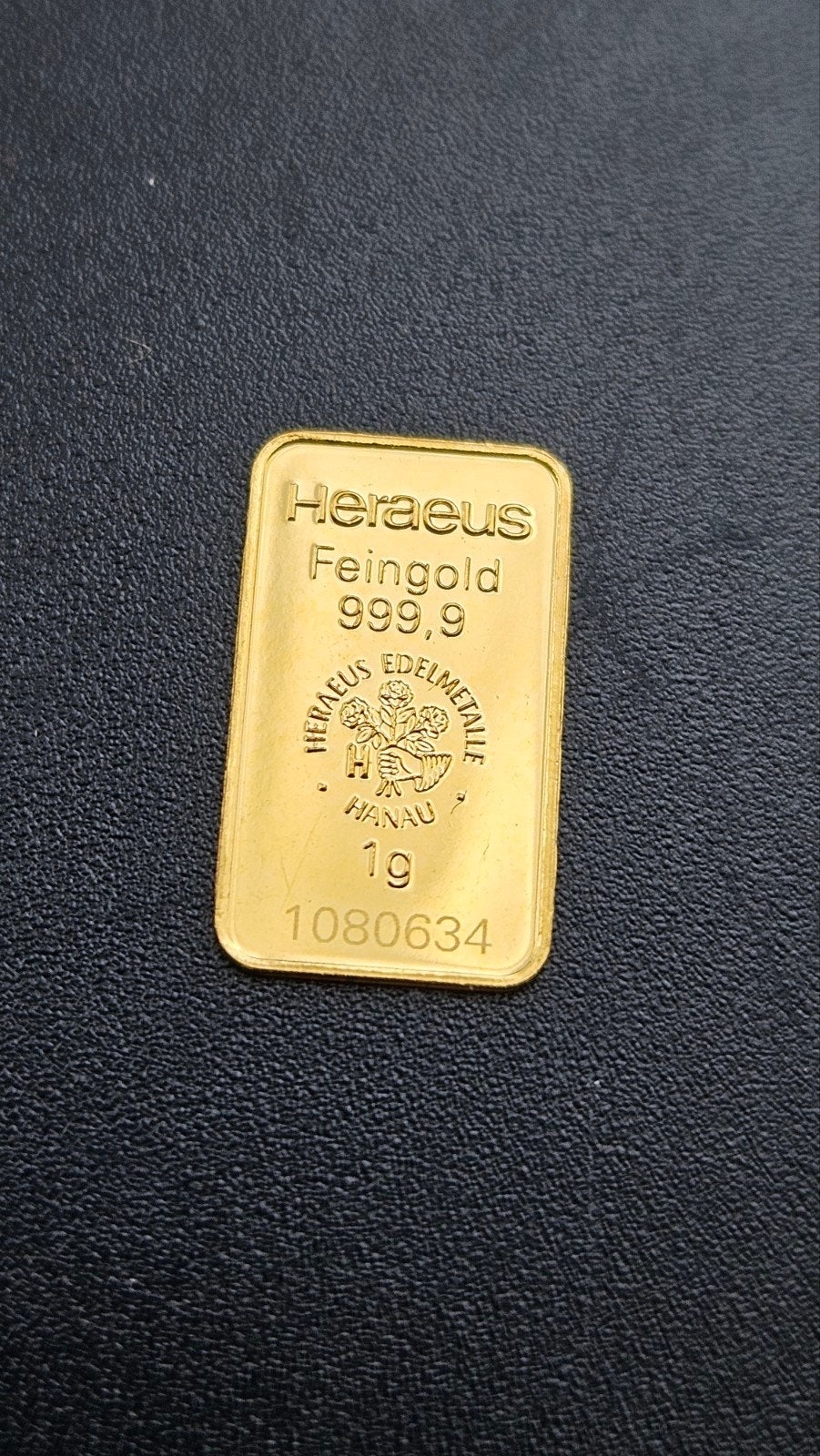 1 gram 999.9 goudbaar heraues, Ophalen of Verzenden, Goud