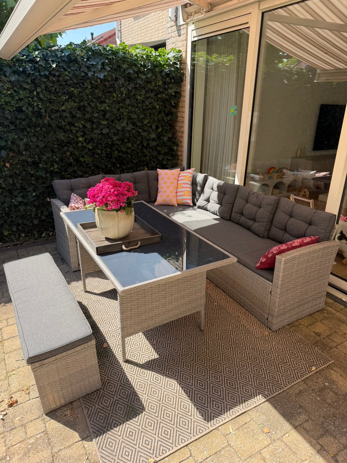 Complete Tuinset/Loungeset in prima staat, Tuin en Terras, Ophalen, Zo goed als nieuw, Loungeset, Bank