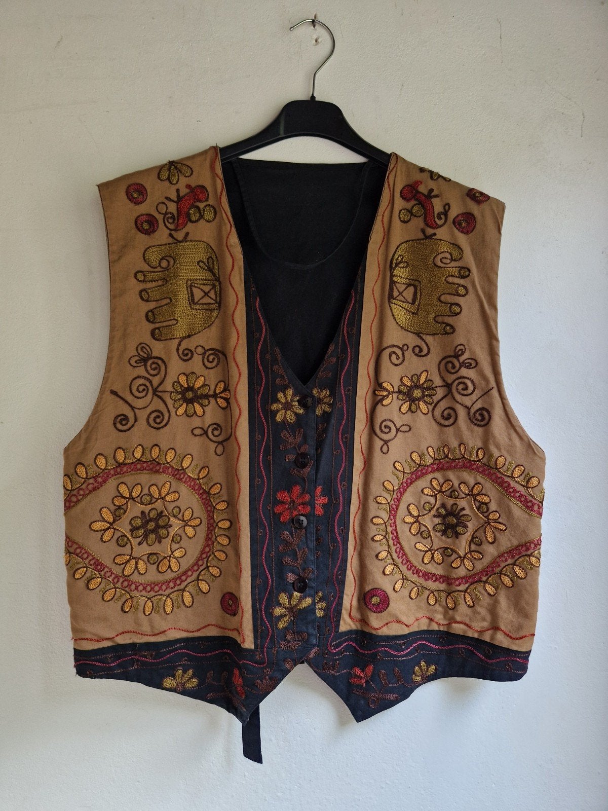Heren Gilet met Geborduurde Details - Maat XL, Ophalen of Verzenden, Gedragen, Maat 56/58 (XL), Meerkleurig