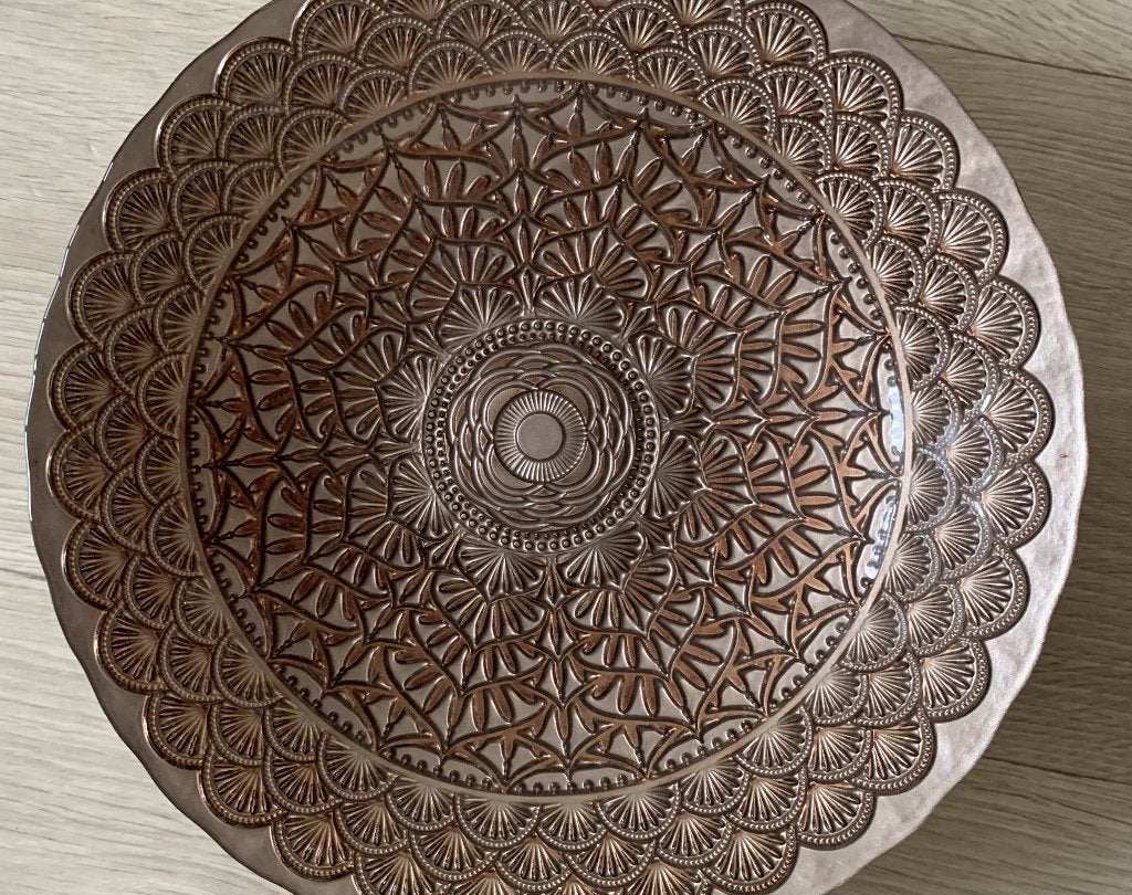 Turkse Ottomaanse glazen schaal D 33 cm bovenkant, Ophalen of Verzenden