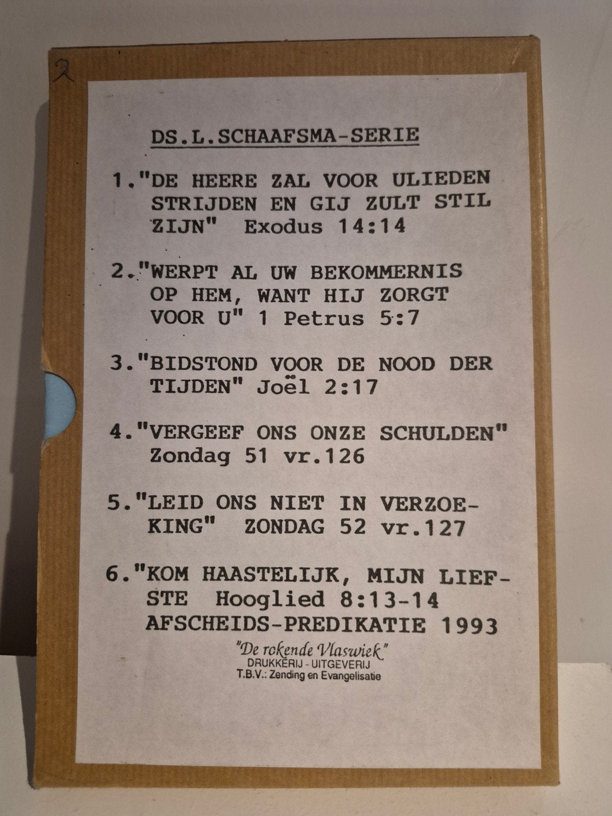 Ds. L. Schaafsma 6 preken, Ophalen of Verzenden, Gelezen, Ds. L. Schaafsma