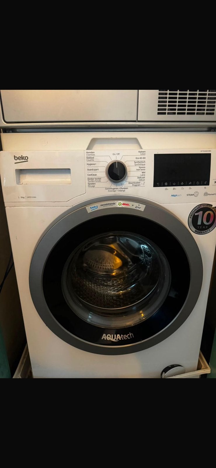 Beko wasmachine 9kg, Ophalen, 1200 tot 1600 toeren, Minder dan 85 cm, 8 tot 10 kg