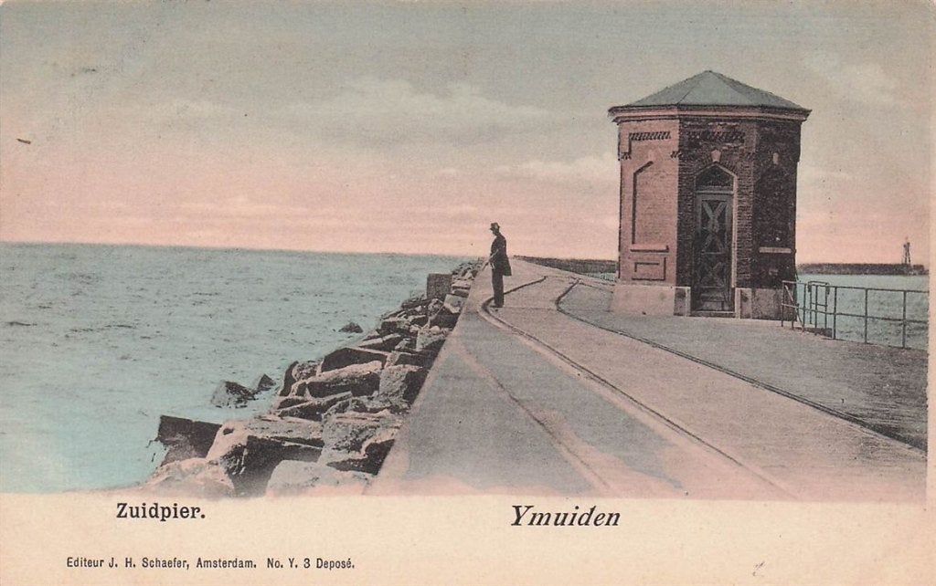 703-001-009 Zuidpier Ijmuiden, Verzenden, Voor 1920, Noord-Holland