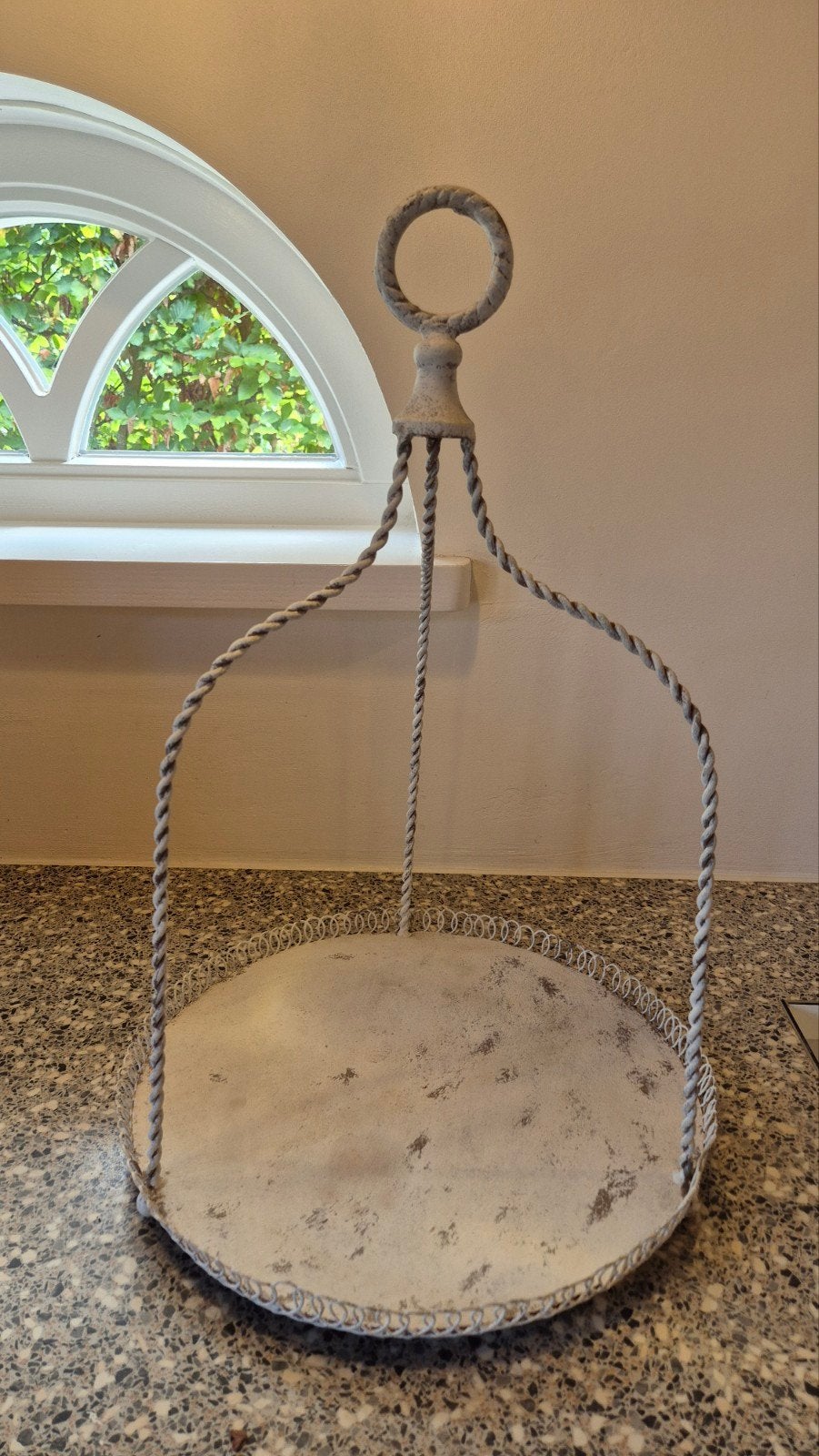 Decoratieve metalen schaal met handvat - Brocante stijl, Ophalen, Met handvatten, Gebruikt, Schaal