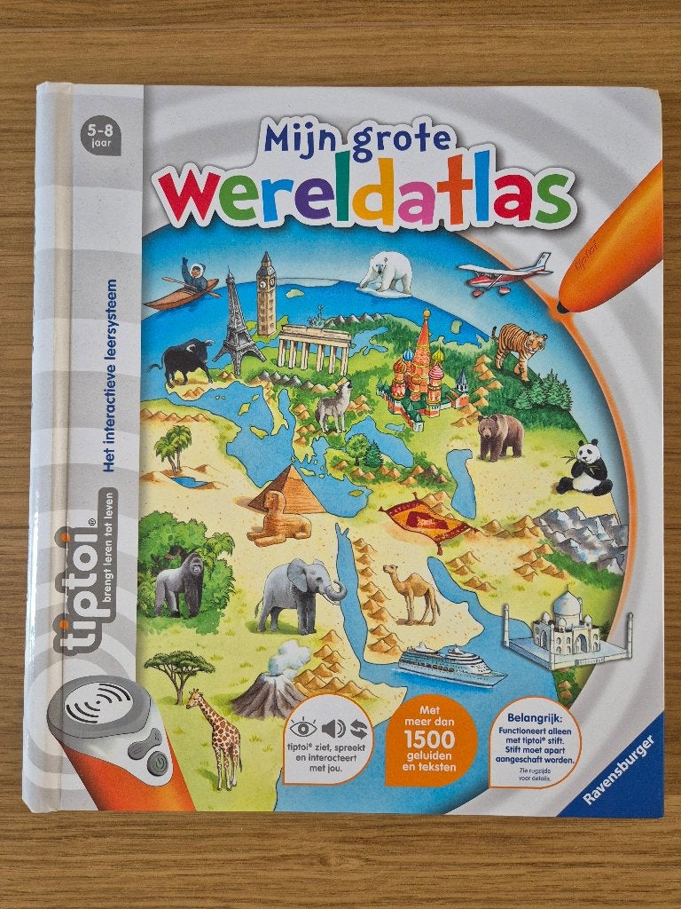 Tiptoi boek Mijn grote wereldatlas, Ophalen of Verzenden, Zo goed als nieuw