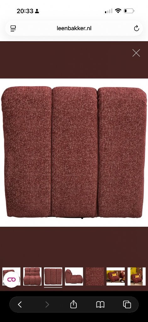 Draaifauteuil Beau - stof Raven - wijnrood, Ophalen, 75 tot 100 cm, Zo goed als nieuw, Stof