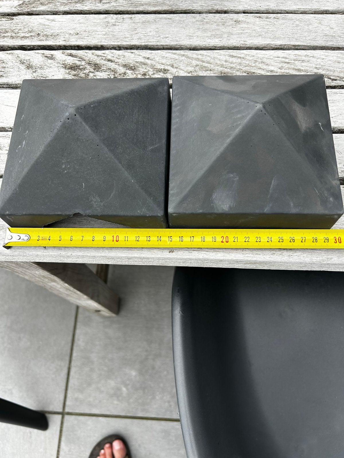 6 betonnen afdekpetten 14,5x14,5 cm diamond kleur grijs, Tuin en Terras, Tuinhekken en Hekwerk, Ophalen, Nieuw, Overige materialen