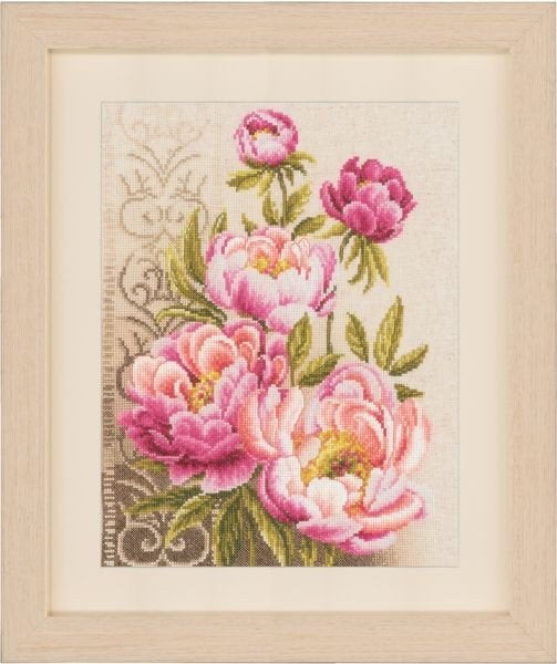 Borduurpakket Pioenen met krulmotief pn0147825, Geen, Geen, Nieuw, Ophalen of Verzenden