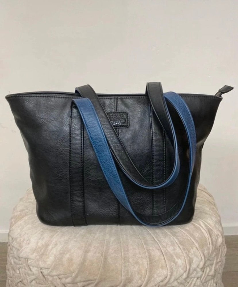 Le Temps des Cerises – leren tote bag – zwart – 24×41 cm, Verzenden, Zo goed als nieuw, Zwart, Shopper