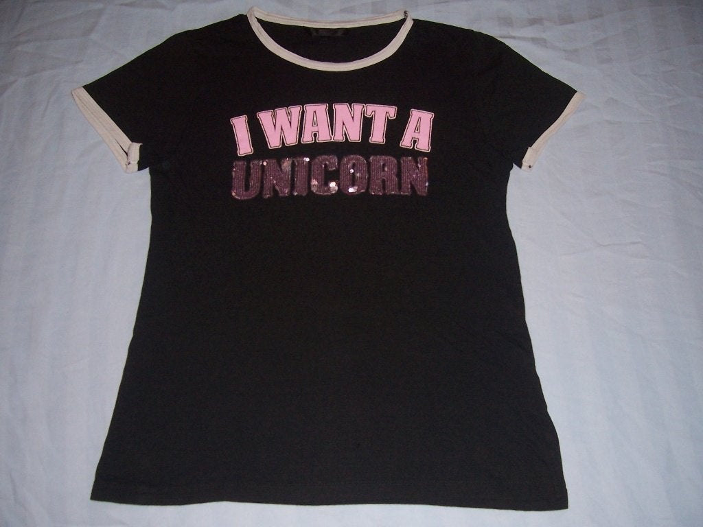 Leuk zwart shirt merk Coolcat maat 146-152 unicorn, Gebruikt, Meisje, Coolcat, Ophalen of Verzenden