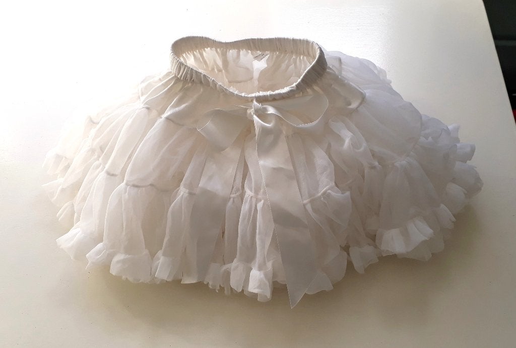 Petticoat Rok Meisje 5-7 jaar wit-crème  - Retro Rockabilly, Ophalen of Verzenden, Zo goed als nieuw, Meisje