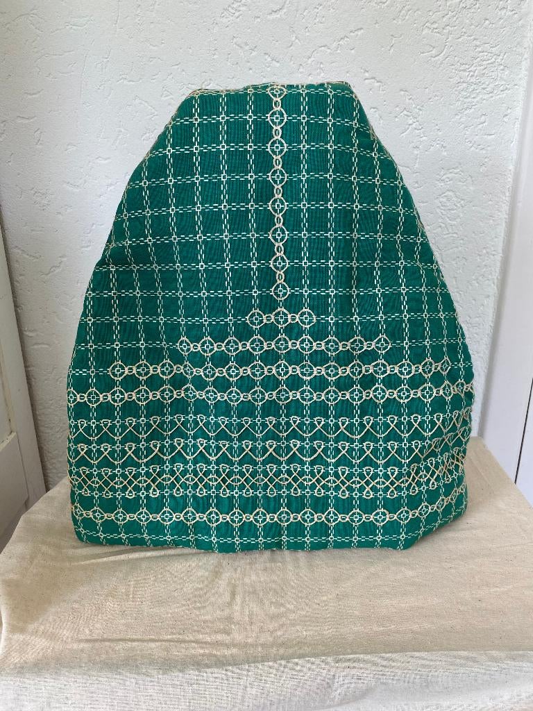 leuke geblokte groene vintage theemuts, Ophalen of Verzenden, Overige materialen, Groen